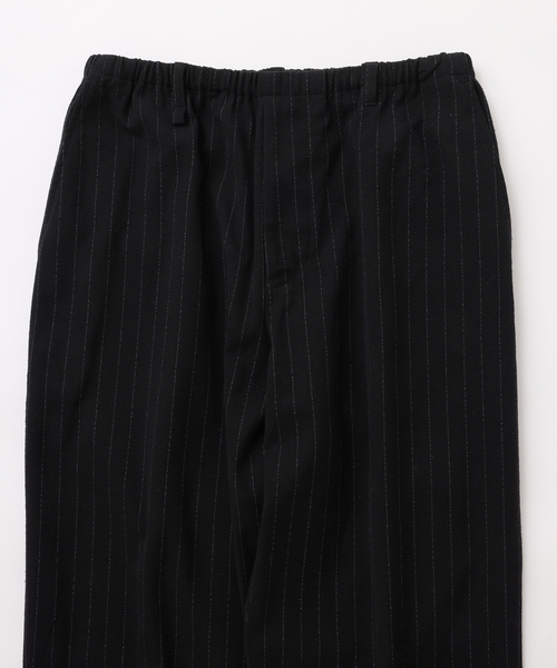UNFOLLOW（アンフォロー）の「【FOLL / フォル】wool silk stripe relax pants（スラックス・メンズ・ブラック・3/2）」の2枚目の写真