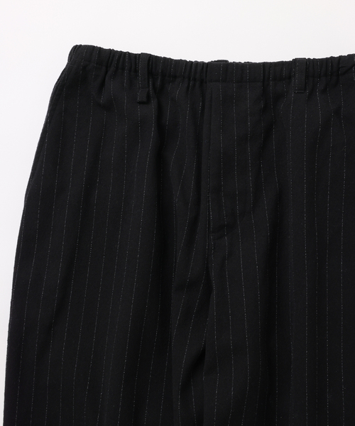 UNFOLLOW（アンフォロー）の「【FOLL / フォル】wool silk stripe relax pants（スラックス・メンズ・ブラック・3/2）」の3枚目の写真