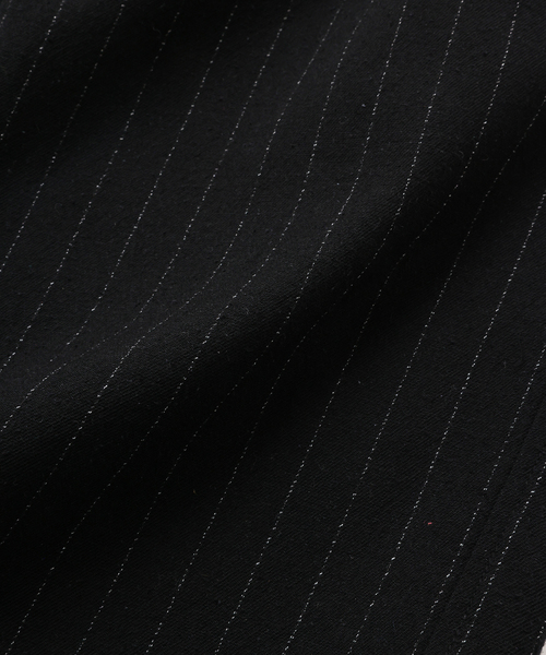 UNFOLLOW（アンフォロー）の「【FOLL / フォル】wool silk stripe relax pants（スラックス・メンズ・ブラック・3/2）」の4枚目の写真