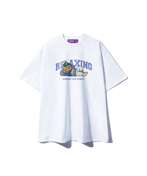 NUHABIT(ニューハビット)の「リラックシングオーバーサイズ半袖 (GOS2-5NH1364)(Tシャツ/カットソー・メンズ・ホワイト/ライトグレー/ブラック/ネイビー・MEDIUM/LARGE/X-LARGE)」の2枚目の写真