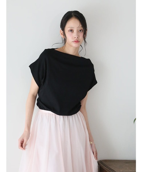 fifth(フィフス)の「ドレープラインギャザーTシャツ(Tシャツ/カットソー・レディース・ホワイト/ブラック・M)」の10枚目の写真