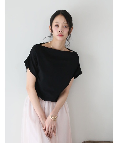 fifth(フィフス)の「ドレープラインギャザーTシャツ(Tシャツ/カットソー・レディース・ホワイト/ブラック・M)」の12枚目の写真