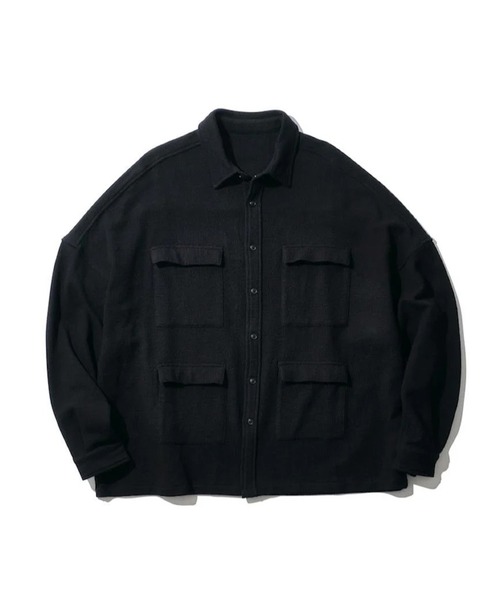 68&brothers(シックスティエイトアンドブラザーズ)の「INTODUSK / TWEED POCKET BOXY SHIRT(Tシャツ/カットソー・メンズ・ブラック・LARGE)」の1枚目の写真