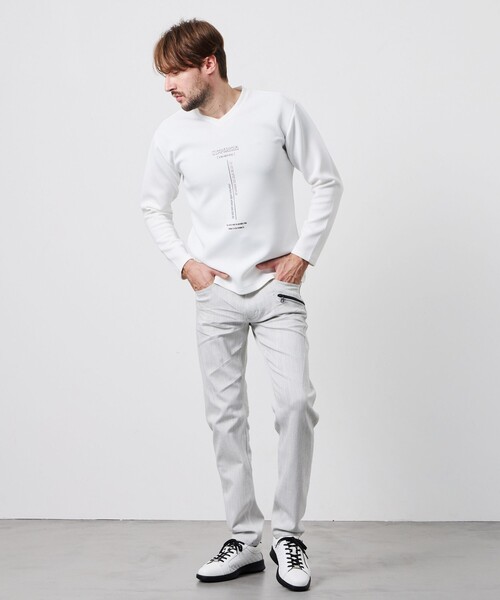 HIDEAWAYS NICOLE(ハイダウェイニコル)の「ストレッチポンチジェルプリントVネック長袖Tシャツ(Tシャツ/カットソー・メンズ・ブラック/オフホワイト/ネイビー/シルバーグレー・X-LARGE/LARGE/MEDIUM)」の19枚目の写真