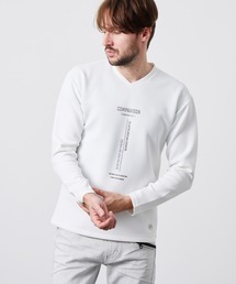HIDEAWAYS NICOLE | ストレッチポンチジェルプリントＶネック長袖Tシャツ(Tシャツ/カットソー)