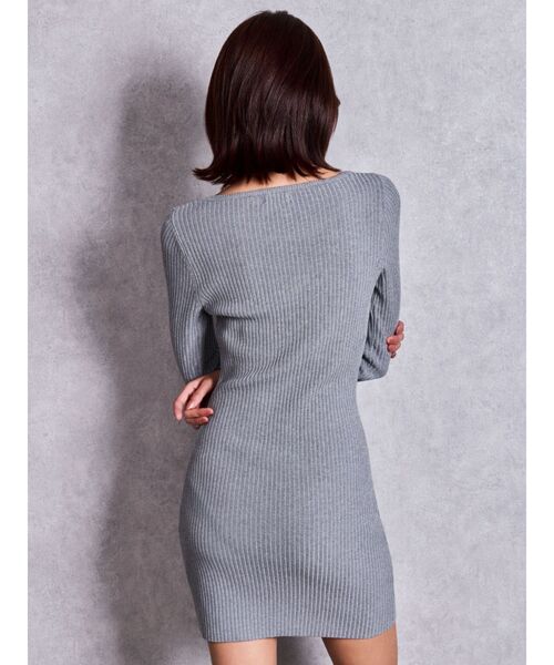 GYDA(ジェイダ)の「GG bijou MOLD long sleeveニットワンピース(ワンピース・レディース・ブラック/グレー・FREE)」の10枚目の写真