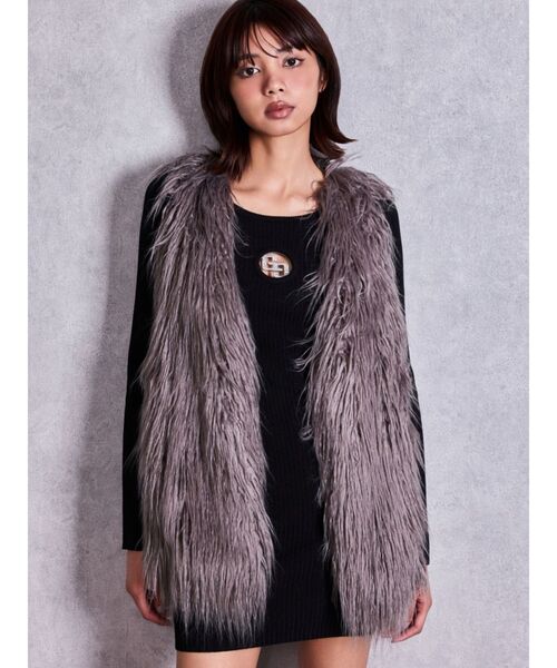 GYDA(ジェイダ)の「GG bijou MOLD long sleeveニットワンピース(ワンピース・レディース・ブラック/グレー・FREE)」の14枚目の写真