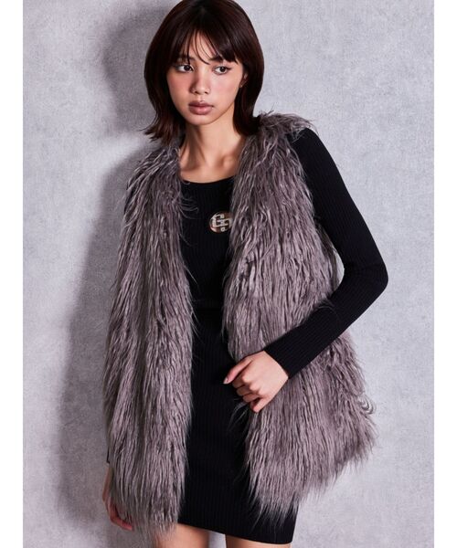 GYDA(ジェイダ)の「GG bijou MOLD long sleeveニットワンピース(ワンピース・レディース・ブラック/グレー・FREE)」の15枚目の写真