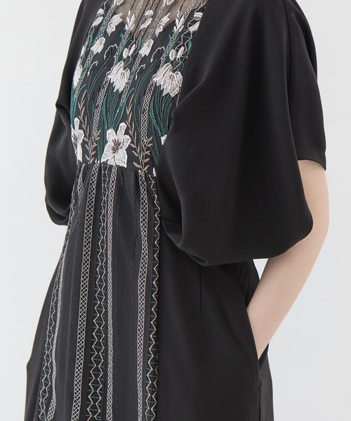 MURRAL(ミューラル)の「【MURRAL/ミューラル】Classic lace dress/クラシックレースドレス(ドレス・レディース・ブラック/グリーン・1/0)」の4枚目の写真