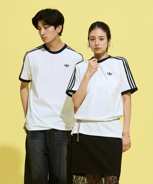 adidas(アディダス)の「スリーストライプス Tシャツ / アディダスオリジナルス adidas Originals(Tシャツ/カットソー・メンズ・ホワイト・LARGE/MEDIUM/SMALL/X-LARGE/X-SMALL/XX-LARGE/XX-SMALL/3XL)」の2枚目の写真