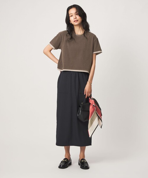 green label relaxing（グリーンレーベルリラクシング）の「パイル カサネ ショートスリーブ Tシャツ（Tシャツ/カットソー・レディース・モカ/ナチュラル/ダークグレー・FREE）」の21枚目の写真