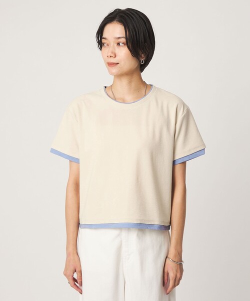 green label relaxing（グリーンレーベルリラクシング）の「パイル カサネ ショートスリーブ Tシャツ（Tシャツ/カットソー・レディース・モカ/ナチュラル/ダークグレー・FREE）」の20枚目の写真