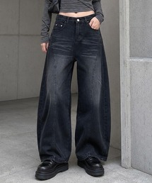 【ヴィンテージ感で差がつく、主役級アイテム】立体カーブスタイル デニムパンツ バレルパンツ