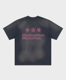MM GRUNGE WASHED PUNCHING T-SHIRTS(CHARCOAL)