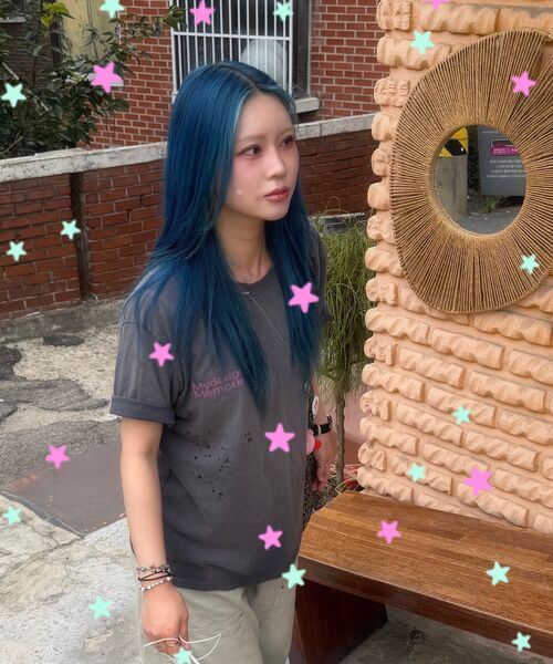 mydeepbluememories(マイディープブルーメモリーズ)の「MM GRUNGE WASHED PUNCHING T-SHIRTS(CHARCOAL)(Tシャツ/カットソー・レディース・ミックスグレー・1/2)」の11枚目の写真