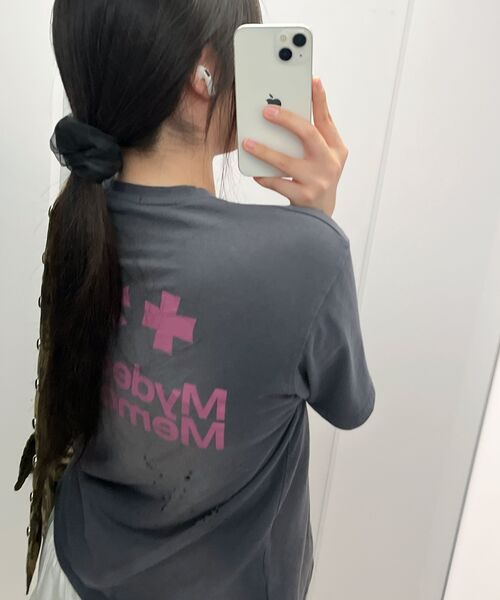 mydeepbluememories(マイディープブルーメモリーズ)の「MM GRUNGE WASHED PUNCHING T-SHIRTS(CHARCOAL)(Tシャツ/カットソー・レディース・ミックスグレー・1/2)」の15枚目の写真