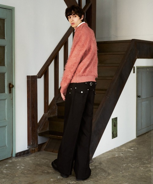 CAMPHOR WOOD(カンファーウッド)の「MOHAIR TOUCH SUPER SHAGGY SKIPPER KNIT SHIRT / モヘアタッチスーパーシャギースキッパーニットシャツ(ニット/セーター・メンズ・スモークピンク/ライトブルー/ブラック・MEDIUM/LARGE)」の11枚目の写真