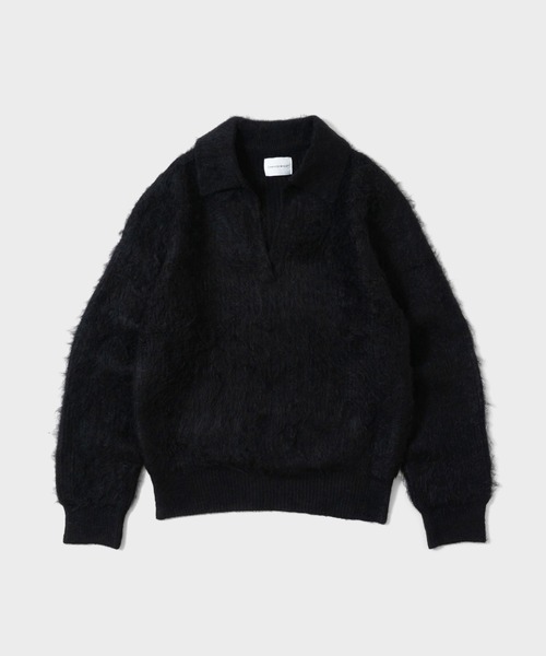 CAMPHOR WOOD(カンファーウッド)の「MOHAIR TOUCH SUPER SHAGGY SKIPPER KNIT SHIRT / モヘアタッチスーパーシャギースキッパーニットシャツ(ニット/セーター・メンズ・スモークピンク/ライトブルー/ブラック・MEDIUM/LARGE)」の20枚目の写真