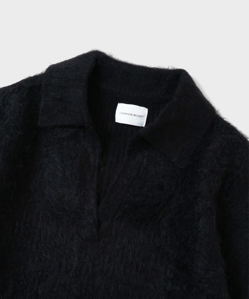 CAMPHOR WOOD(カンファーウッド)の「MOHAIR TOUCH SUPER SHAGGY SKIPPER KNIT SHIRT / モヘアタッチスーパーシャギースキッパーニットシャツ(ニット/セーター・メンズ・スモークピンク/ライトブルー/ブラック・MEDIUM/LARGE)」の21枚目の写真