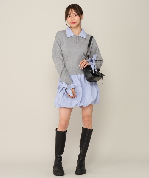 Heather(ヘザー)の「ドッキングバルーンワンピース 1069274(ワンピース・レディース・グレー/ブラウン・FREE)」の19枚目の写真