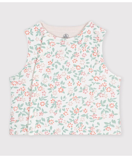PETIT BATEAU(プチバトー)の「リバーシブルベスト(ベスト・キッズ・ホワイト×ピンク/ホワイト系その他・6MONTH/12MONTH/18MONTH)」の2枚目の写真