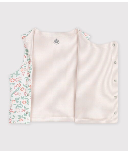 PETIT BATEAU(プチバトー)の「リバーシブルベスト(ベスト・キッズ・ホワイト×ピンク/ホワイト系その他・6MONTH/12MONTH/18MONTH)」の6枚目の写真