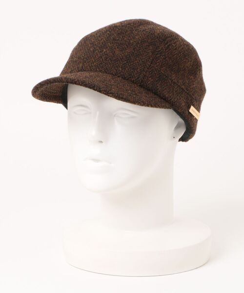 MAISON Birth(メゾンバース)の「MAISON Birth メゾンバース / BISHU W-HERRING JET CAP 尾州ウールへリンボーンジェットキャップ / MB-26307(キャップ・レディース・ブラウン/チャコール/オリーブ・FREE)」の9枚目の写真