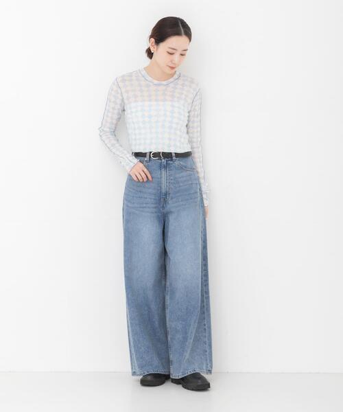 HAKUJI(ハクジ)の「HAKUJI DIAMOND PRINT RIB LONG-SLEEVE PULLOVER(Tシャツ/カットソー・レディース・ライトブルー/パープル・FREE)」の6枚目の写真
