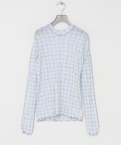 HAKUJI(ハクジ)の「HAKUJI DIAMOND PRINT RIB LONG-SLEEVE PULLOVER(Tシャツ/カットソー・レディース・ライトブルー/パープル・FREE)」の7枚目の写真