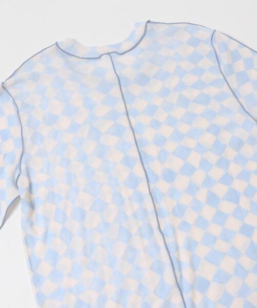 HAKUJI(ハクジ)の「HAKUJI DIAMOND PRINT RIB LONG-SLEEVE PULLOVER(Tシャツ/カットソー・レディース・ライトブルー/パープル・FREE)」の8枚目の写真