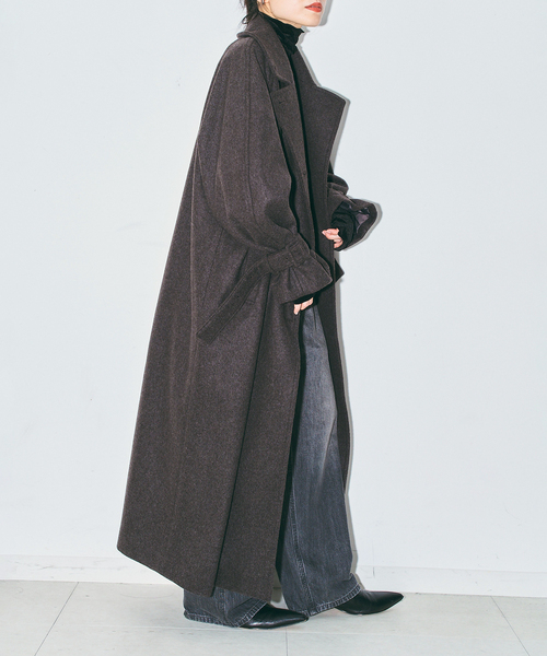 CITYSHOP(シティーショップ)の「WOOL BEAVER LONG コート(その他アウター・レディース・ブラック/ブラウン系その他・38/36)」の2枚目の写真