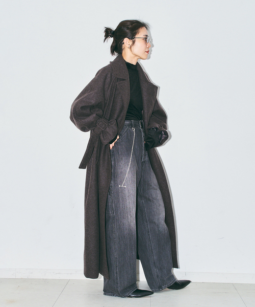 CITYSHOP(シティーショップ)の「WOOL BEAVER LONG コート(その他アウター・レディース・ブラック/ブラウン系その他・38/36)」の21枚目の写真