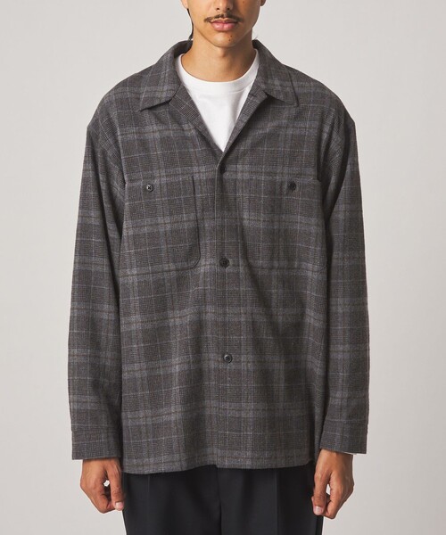 Steven Alan(スティーブンアラン)の「<Steven Alan> ウォッシュド ウール チェック オープンカラー オーバー シャツ(シャツ/ブラウス・メンズ・ダークブラウン/オリーブ・XL/L/M/S)」の22枚目の写真