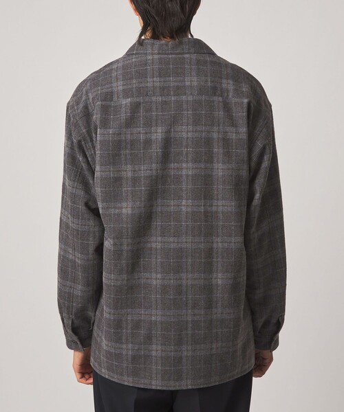 Steven Alan(スティーブンアラン)の「<Steven Alan> ウォッシュド ウール チェック オープンカラー オーバー シャツ(シャツ/ブラウス・メンズ・ダークブラウン/オリーブ・XL/L/M/S)」の8枚目の写真