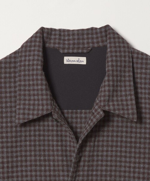 Steven Alan(スティーブンアラン)の「<Steven Alan> ウォッシュド ウール チェック オープンカラー オーバー シャツ(シャツ/ブラウス・メンズ・ダークブラウン/オリーブ・XL/L/M/S)」の21枚目の写真