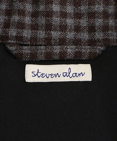 Steven Alan(スティーブンアラン)の「<Steven Alan> ウォッシュド ウール チェック オープンカラー オーバー シャツ(シャツ/ブラウス・メンズ・ダークブラウン/オリーブ・XL/L/M/S)」の5枚目の写真