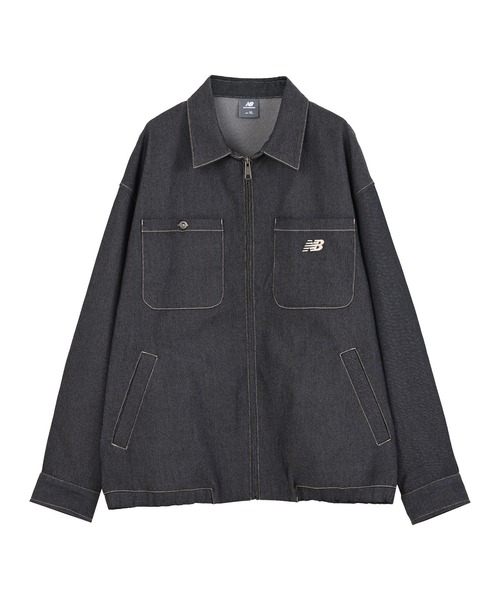 NEW BALANCE(ニューバランス)の「リジッドデニムライクジャケット(ブルゾン・メンズ・ネイビー・XX-LARGE/X-LARGE/LARGE/MEDIUM/SMALL)」の1枚目の写真