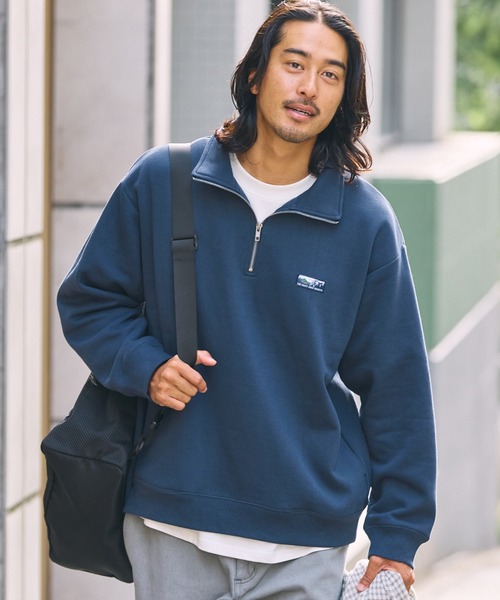 THE CRAFT CREW PRODUCTS（ザクラフトクループロダクツ）の「【MULTI FUNCTIONALシリーズ】USAコットン ヘビーウェイト オーバーサイズ ハーフジップスウェット/ 吸水速乾【THE CRAFT CREW PRODUCTS】（スウェット・メンズ・グレー/ブラック/チャコール/グレイッシュベージュ/ネイビー/キャメル/オリーブ・L/M/S）」の6枚目の写真