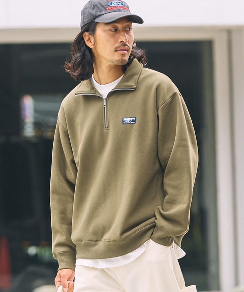 THE CRAFT CREW PRODUCTS（ザクラフトクループロダクツ）の「【MULTI FUNCTIONALシリーズ】USAコットン ヘビーウェイト オーバーサイズ ハーフジップスウェット/ 吸水速乾【THE CRAFT CREW PRODUCTS】（スウェット・メンズ・グレー/ブラック/チャコール/グレイッシュベージュ/ネイビー/キャメル/オリーブ・L/M/S）」の5枚目の写真