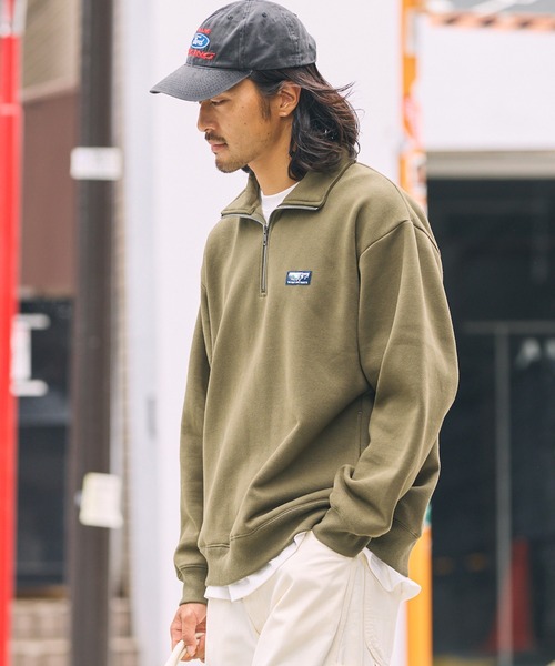 THE CRAFT CREW PRODUCTS（ザクラフトクループロダクツ）の「【MULTI FUNCTIONALシリーズ】USAコットン ヘビーウェイト オーバーサイズ ハーフジップスウェット/ 吸水速乾【THE CRAFT CREW PRODUCTS】（スウェット・メンズ・グレー/ブラック/チャコール/グレイッシュベージュ/ネイビー/キャメル/オリーブ・L/M/S）」の14枚目の写真