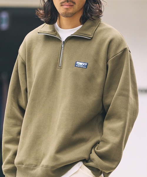 THE CRAFT CREW PRODUCTS（ザクラフトクループロダクツ）の「【MULTI FUNCTIONALシリーズ】USAコットン ヘビーウェイト オーバーサイズ ハーフジップスウェット/ 吸水速乾【THE CRAFT CREW PRODUCTS】（スウェット・メンズ・グレー/ブラック/チャコール/グレイッシュベージュ/ネイビー/キャメル/オリーブ・L/M/S）」の18枚目の写真