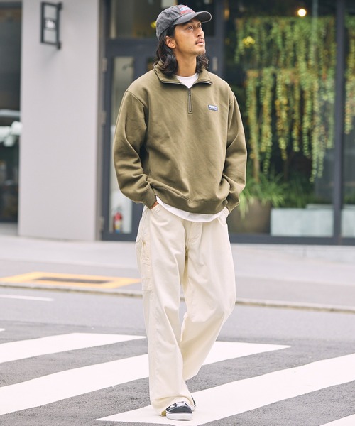 THE CRAFT CREW PRODUCTS（ザクラフトクループロダクツ）の「【MULTI FUNCTIONALシリーズ】USAコットン ヘビーウェイト オーバーサイズ ハーフジップスウェット/ 吸水速乾【THE CRAFT CREW PRODUCTS】（スウェット・メンズ・グレー/ブラック/チャコール/グレイッシュベージュ/ネイビー/キャメル/オリーブ・L/M/S）」の19枚目の写真