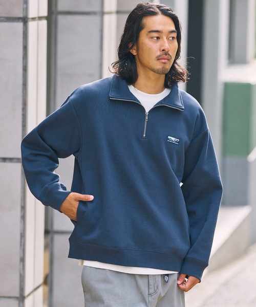 THE CRAFT CREW PRODUCTS（ザクラフトクループロダクツ）の「【MULTI FUNCTIONALシリーズ】USAコットン ヘビーウェイト オーバーサイズ ハーフジップスウェット/ 吸水速乾【THE CRAFT CREW PRODUCTS】（スウェット・メンズ・グレー/ブラック/チャコール/グレイッシュベージュ/ネイビー/キャメル/オリーブ・L/M/S）」の8枚目の写真