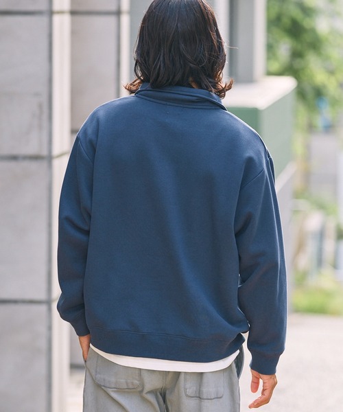 THE CRAFT CREW PRODUCTS（ザクラフトクループロダクツ）の「【MULTI FUNCTIONALシリーズ】USAコットン ヘビーウェイト オーバーサイズ ハーフジップスウェット/ 吸水速乾【THE CRAFT CREW PRODUCTS】（スウェット・メンズ・グレー/ブラック/チャコール/グレイッシュベージュ/ネイビー/キャメル/オリーブ・L/M/S）」の9枚目の写真