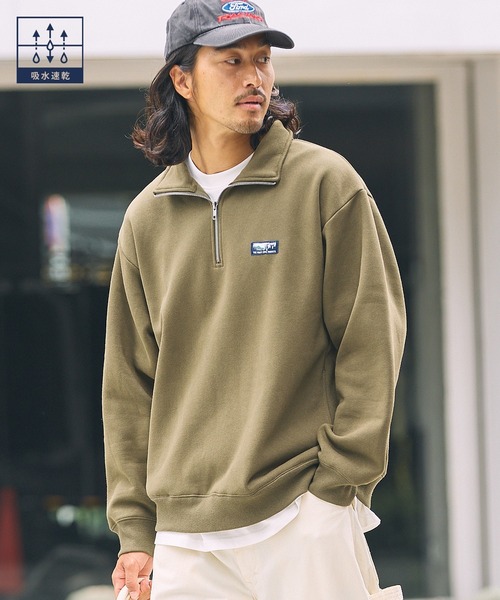 THE CRAFT CREW PRODUCTS（ザクラフトクループロダクツ）の「【MULTI FUNCTIONALシリーズ】USAコットン ヘビーウェイト オーバーサイズ ハーフジップスウェット/ 吸水速乾【THE CRAFT CREW PRODUCTS】（スウェット・メンズ・グレー/ブラック/チャコール/グレイッシュベージュ/ネイビー/キャメル/オリーブ・L/M/S）」の13枚目の写真