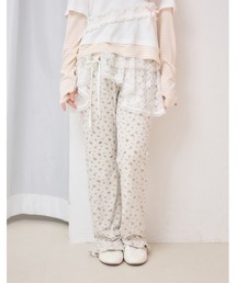 lace layered floral pants