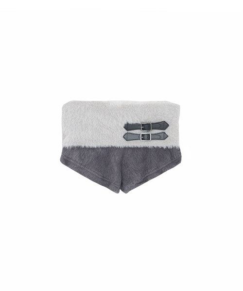 NO EXTRA TOUCH(ノー・エクストラ・タッチ)の「Hairy Fur Belted Micro Shorts (Gray) / 26FWSP001GR(その他パンツ・レディース・ライトグレー・SMALL/MEDIUM)」の2枚目の写真