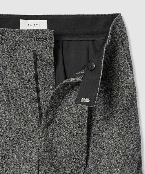 ANAYI(アナイ)の「ウールシルクツイードセミワイドパンツ〈セットアップ対応商品〉(その他パンツ・レディース・ブラック・38/36)」の19枚目の写真