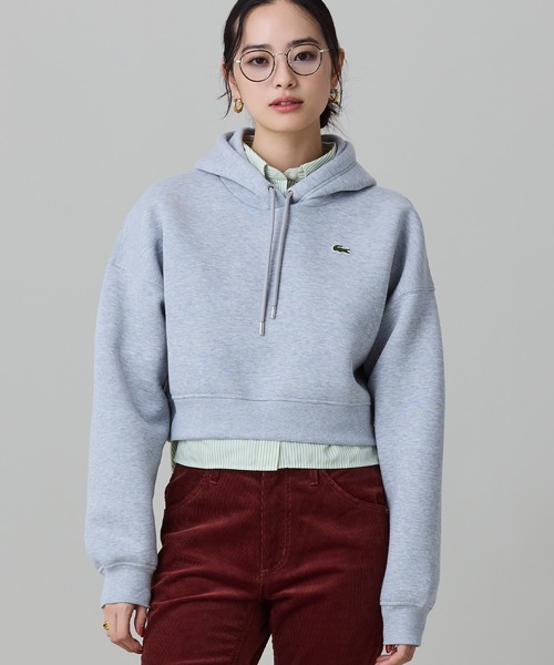 LACOSTE(ラコステ)の「ダブルフェイススウェットクロップドフーディ(パーカー・レディース・ライトグレー・40/38/36/34)」の3枚目の写真
