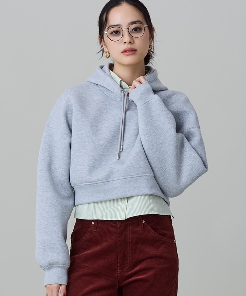LACOSTE(ラコステ)の「ダブルフェイススウェットクロップドフーディ(パーカー・レディース・ライトグレー・40/38/36/34)」の4枚目の写真